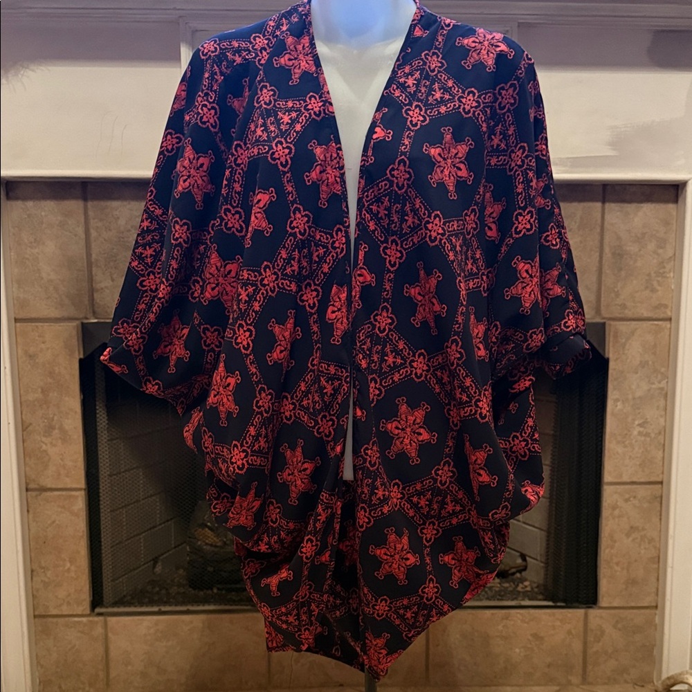 Tinley Navy Coral Women's Poncho Cape